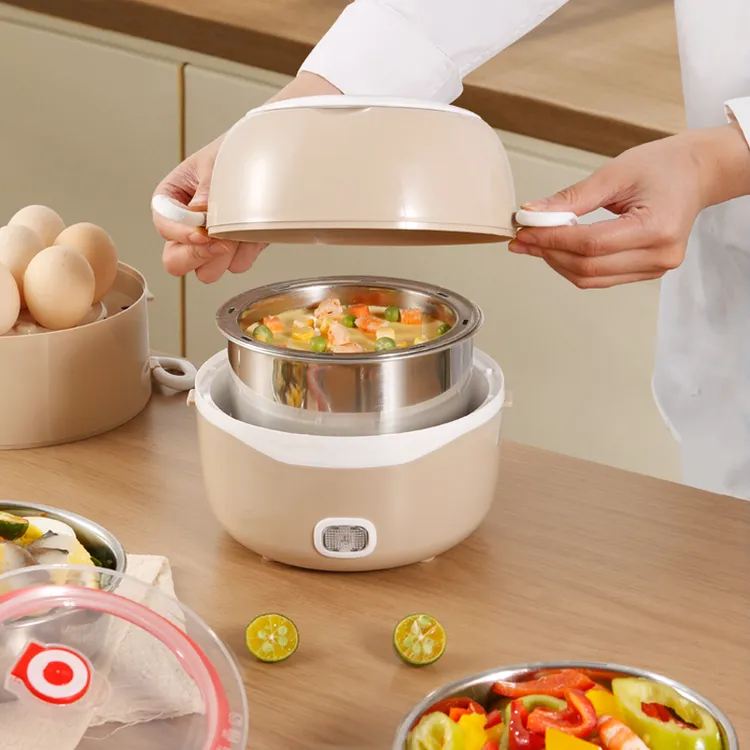 小型电蒸锅上班族家用蒸煮一体三层不锈钢便携饭盒多功能一人迷你
