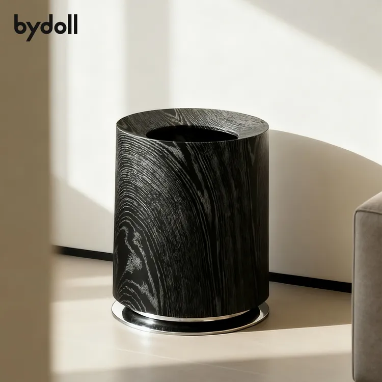 木纹垃圾桶家用仿双层无盖大容量垃圾筒客厅高颜值纸篓大号高档