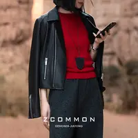 Z common皮衣外套女羊皮真皮外套经典款机车短款 2107088