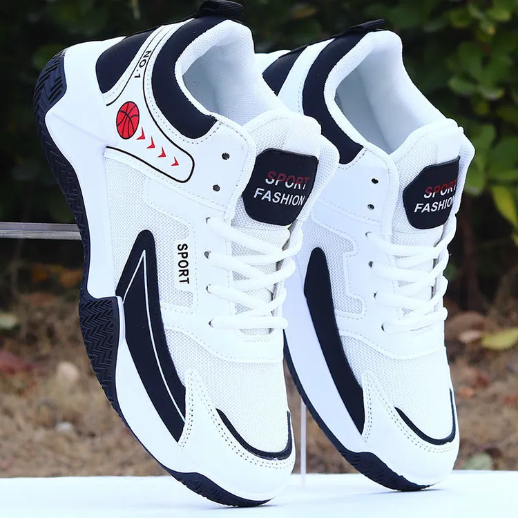 男鞋春秋新款透气网面运动鞋学生潮流高帮休闲鞋防臭防滑旅游板鞋