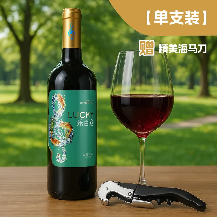 乐百意乐百意半甜葡萄酒新疆酒庄精选赤霞珠酿造单支尝鲜装