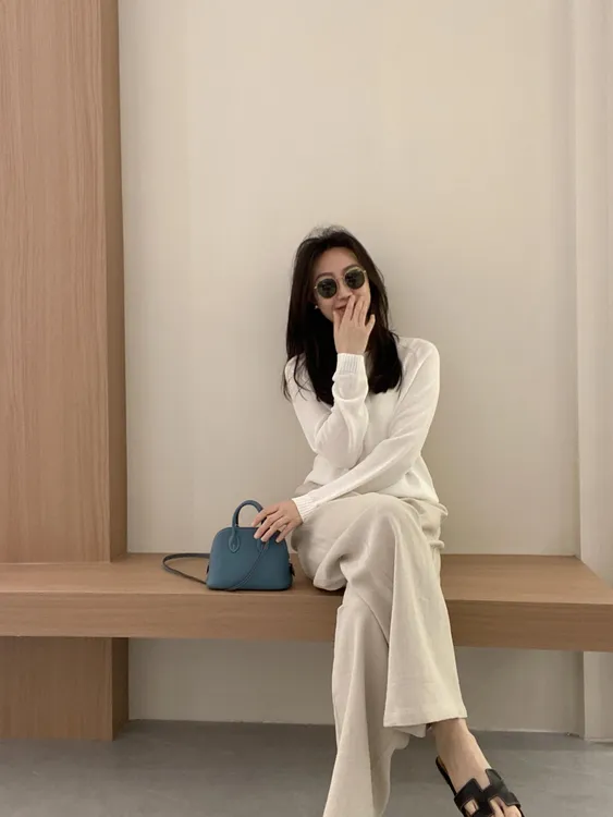 慵懒风薄款防晒衫长袖T恤女2025夏季新款百搭显瘦针织上衣直筒裤