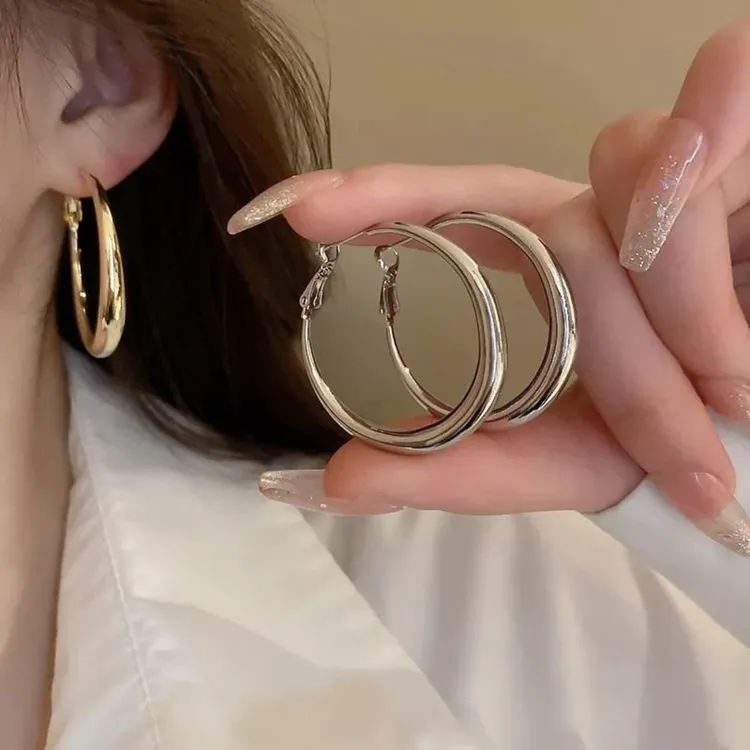 合金耳饰 日韩百搭素圈耳环小众时尚冷淡风 耳圈 O0007