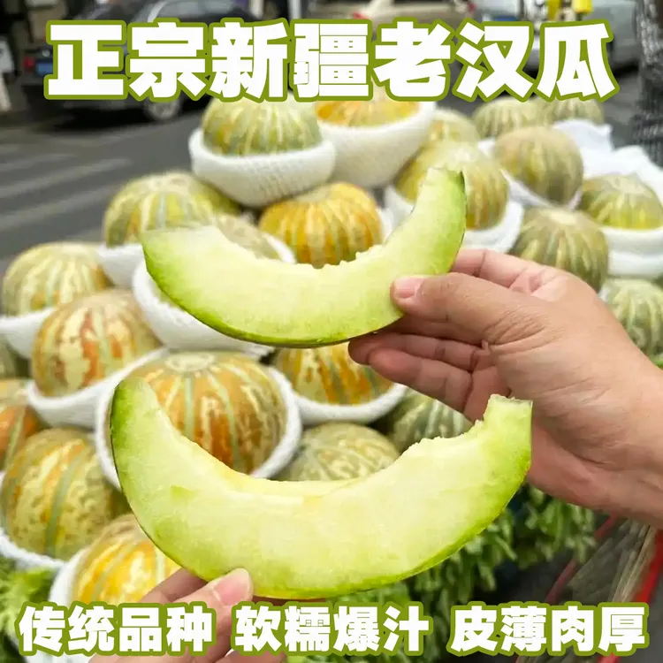 新疆老汉瓜甜瓜软糯多汁香甜可口产地直发顺丰空运