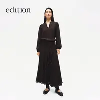 【商场同款】edition2025冬季新款复古绑带含丝连衣裙#EBE4DRS002