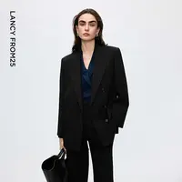 朗姿高级感商务羊毛西服外套女质感优雅西装通勤2025年冬季新款