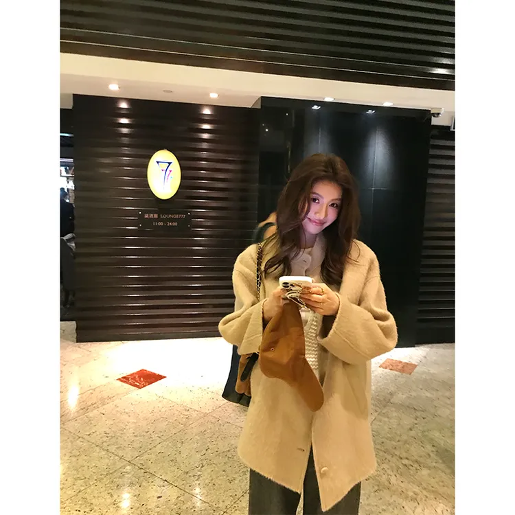 【ALONE SAVOR】龍喜儿立簔 秋冬轻奢羊毛大衣苏丽毛呢外套D577