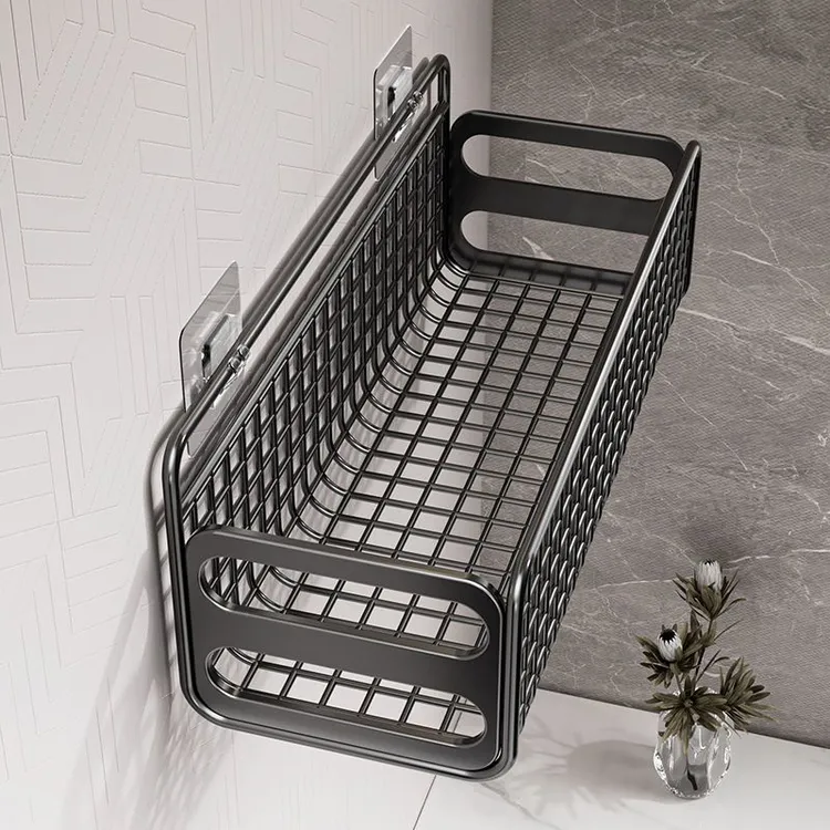 置物架墙上卫生间浴室壁挂式免打孔洗手间厨房收纳架厕所壁挂架子