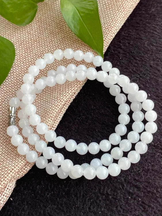 翡翠108珠链项链完美无瑕珠串