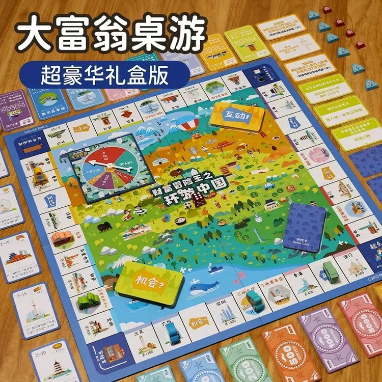 玩具先生财富冒险王大富翁中国世界之旅亲子游戏棋牌儿童益智桌游