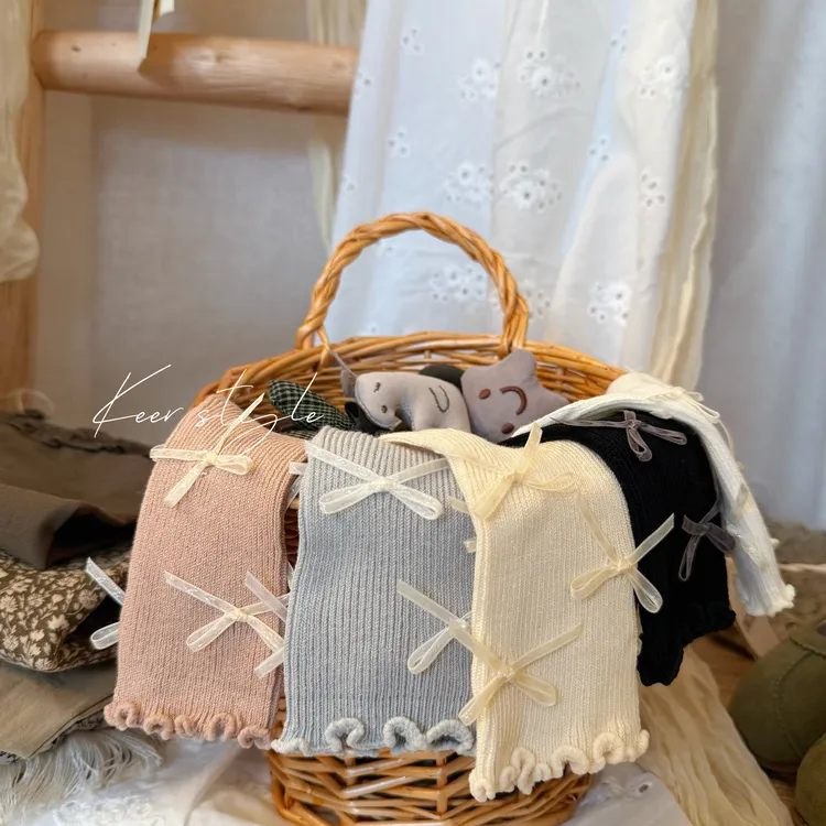 【蝴蝶结木耳边】2025秋款上新婴童A类女童袜子中筒袜韩版舒适透气