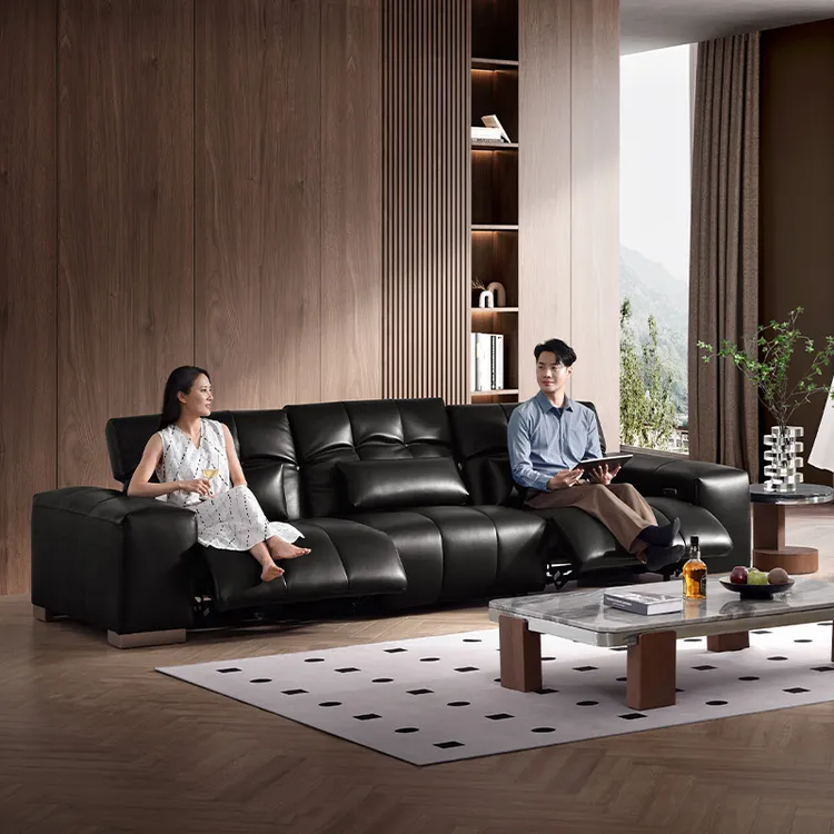 潘神saba像素半青真皮沙发头层牛皮多功能电动别墅大平层客厅直排