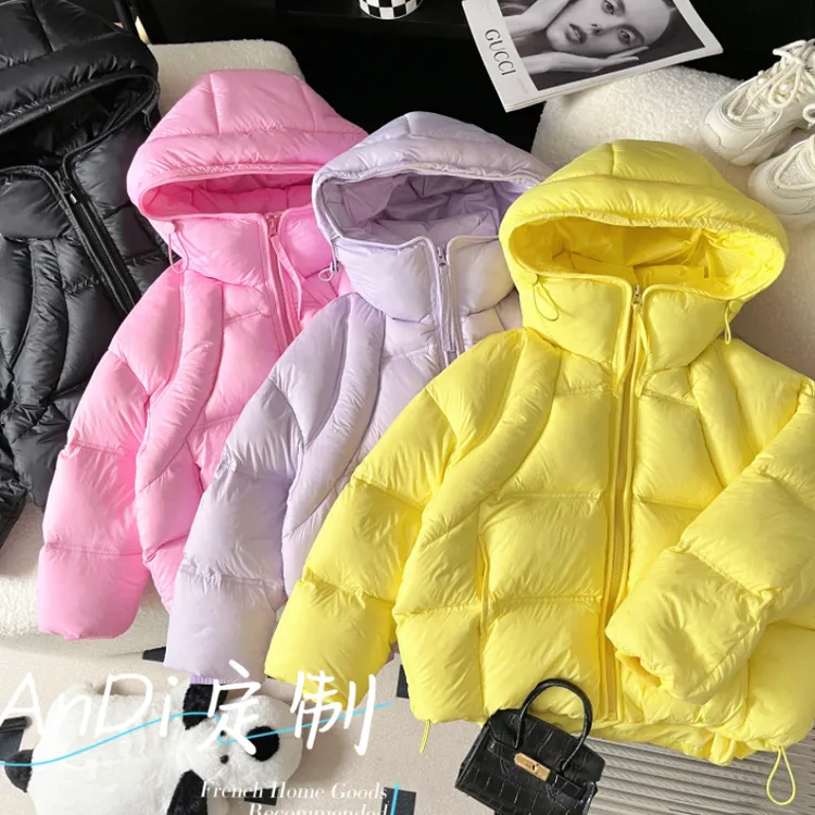 〖ANDI〗安迪羽绒服冬季韩版洋气纯色简约保暖连帽羽绒服5391