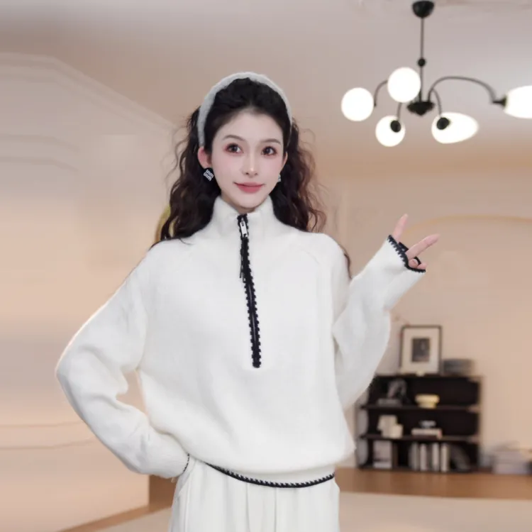 【YANYAN】高领半拉链毛衣女秋冬慵懒风长袖针织衫YY-9300