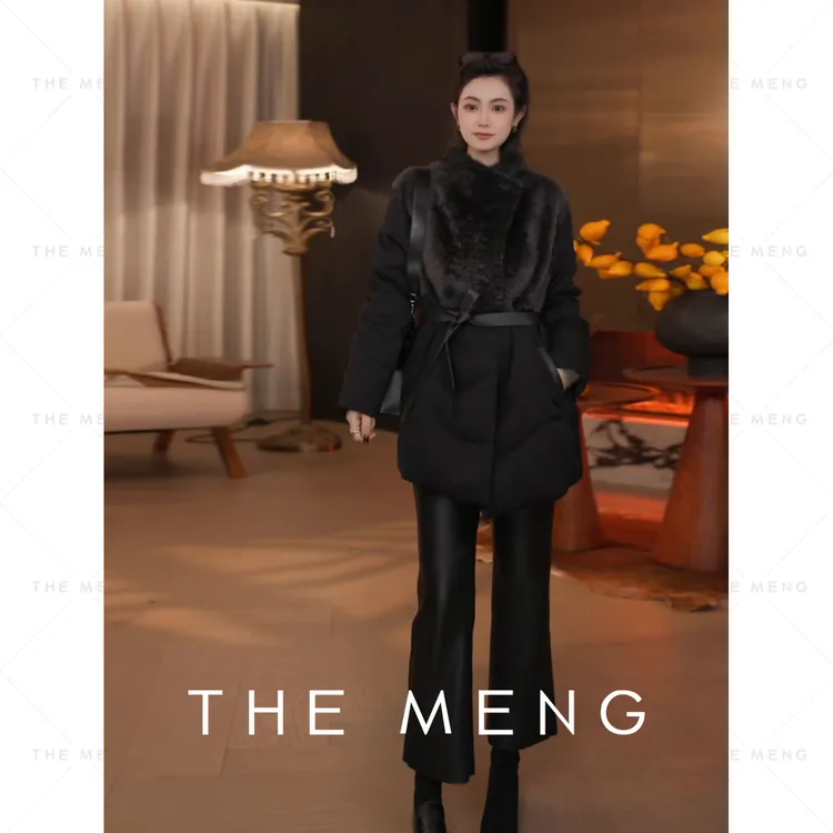 THE MENG【冬雪】90白鹅绒羊皮毛一体羽绒服#M254N1816