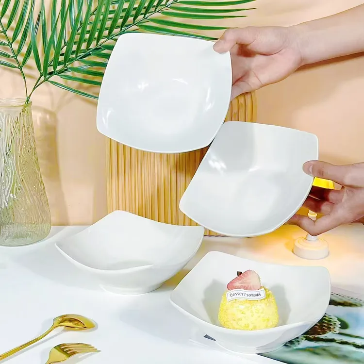 【2个装！】清仓福利8英寸大号高颜值甜品盘纯白沙拉碗酒店摆盘