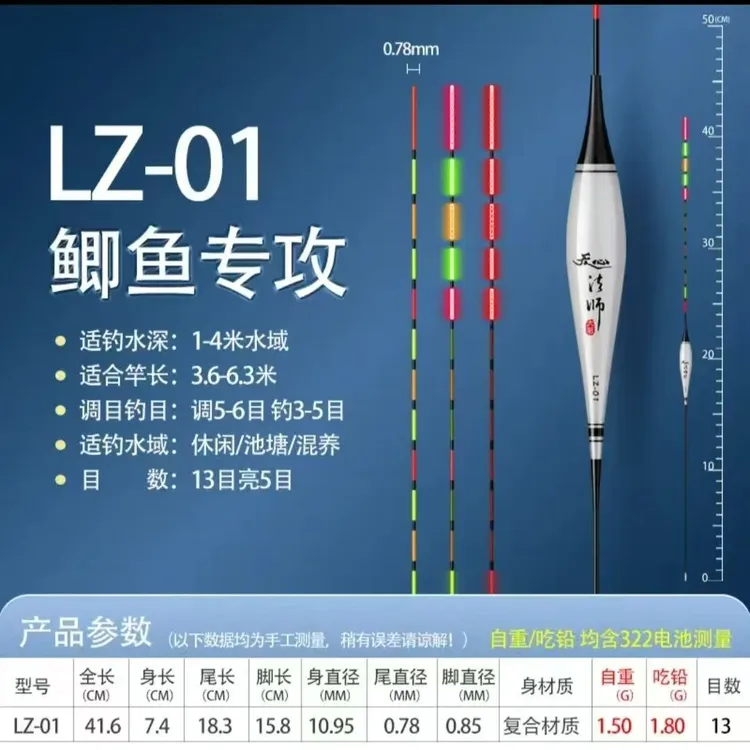 无心法师高灵敏日夜两用电子浮漂咬钩变色超细尾硬尾鱼漂鲫鱼鲤鱼