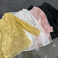 现货【桃脂凝香】新中式休闲百搭重工刺绣天丝春季国风上衣