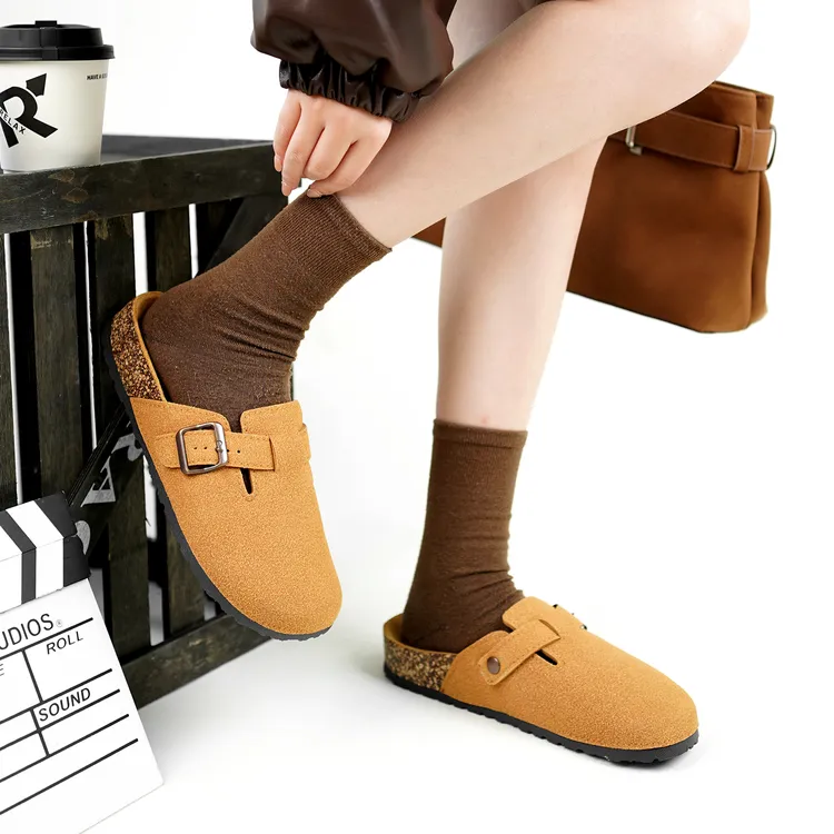 勃肯鞋女款2025新款外穿网红爆款平底一脚蹬懒人鞋半拖鞋穆勒鞋