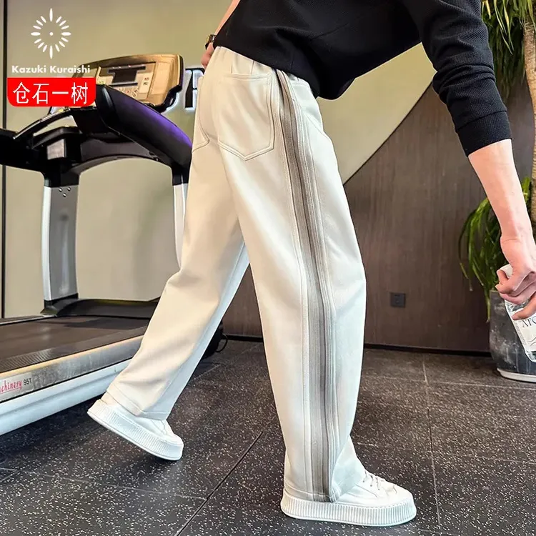 仓石一树卫裤男士春秋季裤子九分弯刀2025新款痞帅运动休闲裤百搭