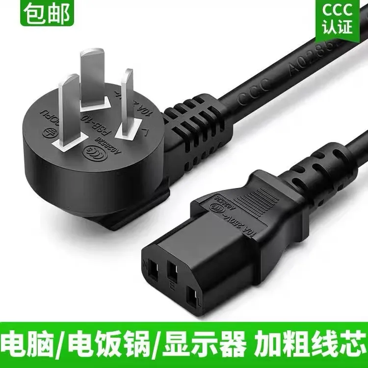 10A250V烧水壶电饭煲豆浆机打印机电煮锅电火锅电源线插头