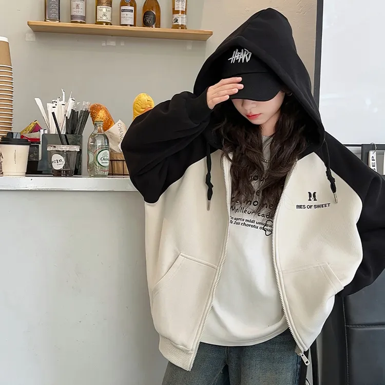 女童装春秋冬外套2025新款洋气时髦中大童插肩上衣开衫连帽卫衣潮