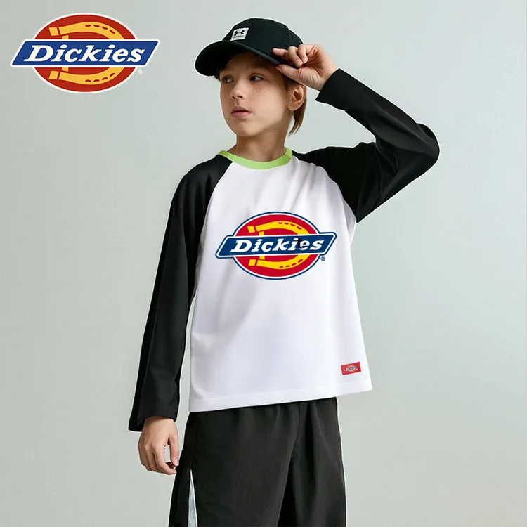 Dickies童装儿童长袖t恤小童休闲运动上衣男童2025纯棉新款打底衫