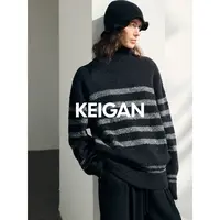 开间黑标/意大利 软糯轻盈温暖碎闪条纹针织衫开衫