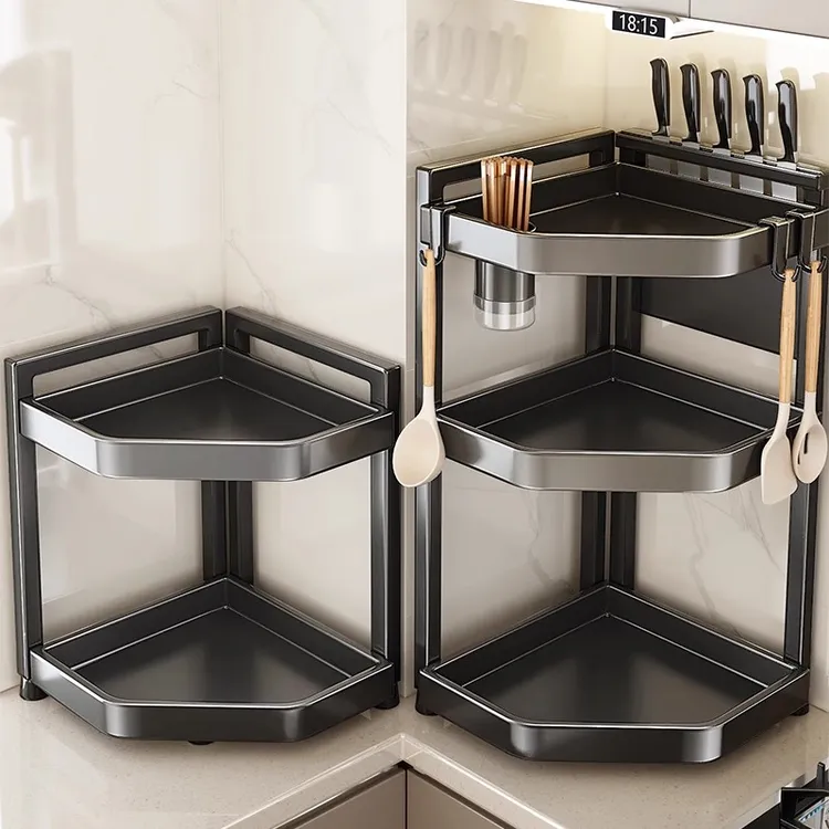 豫之曙厨房置物架台面转角多功能三角调料品架墙角落调味罐收纳架