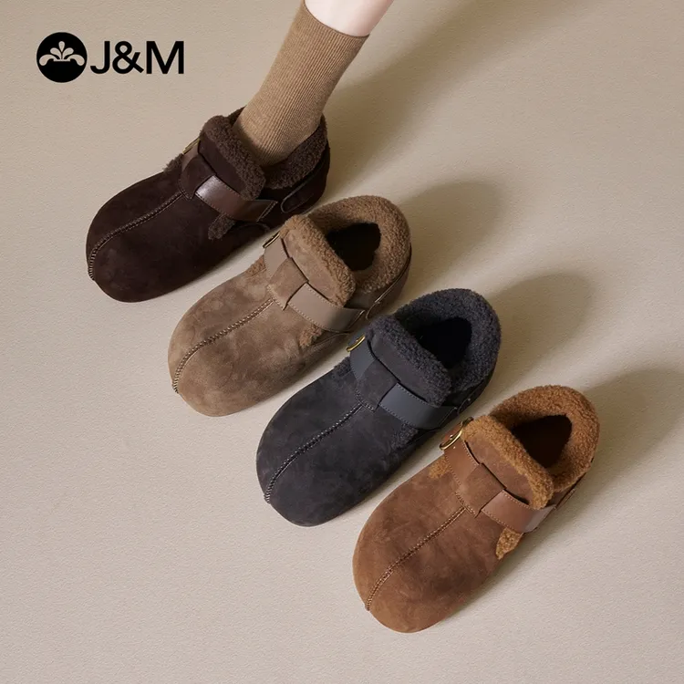 J&M/快乐玛丽25年冬季短筒复古港风保暖时尚雪地靴极简风98803W