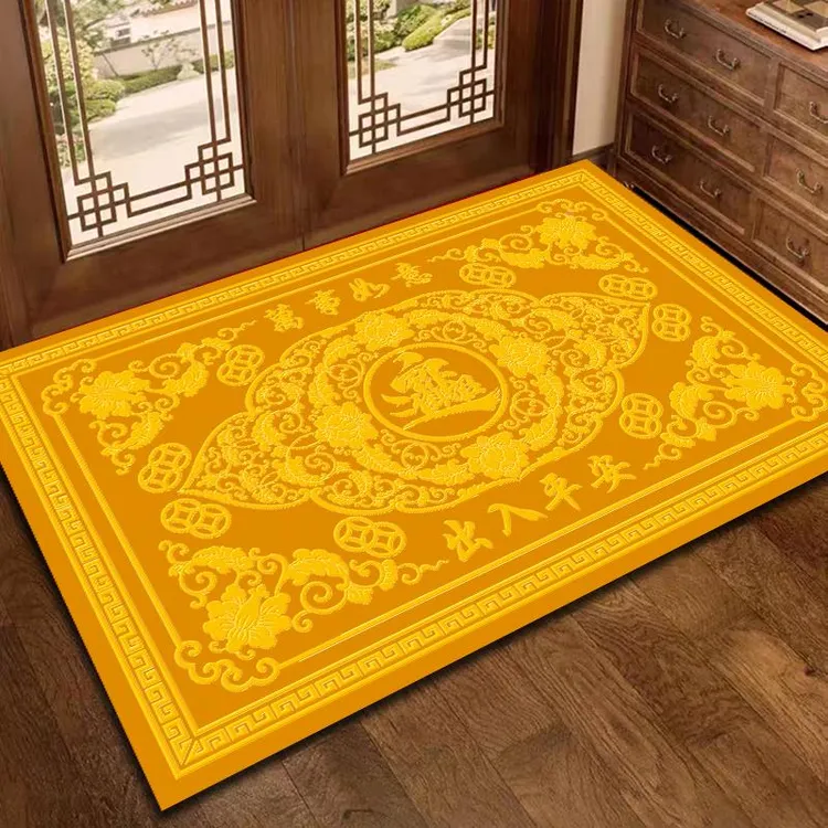 东户朝西入户门脚垫土黄色地垫硅藻泥防滑地毯吸水地垫耐脏可裁剪