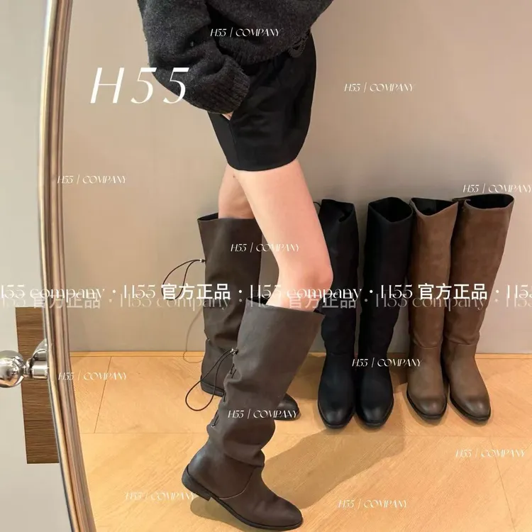 H55女鞋东方愈创水时尚尖头骑士靴子女长筒靴短靴中靴45-3128-YY