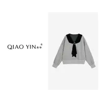 QIAO YIN"卫衣“时尚百搭气质卫衣套头女女装学院风QY28404