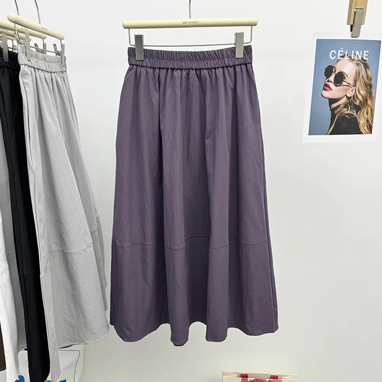 高腰垂感a字伞裙半身裙女春季新款洋气休闲百搭遮肉显瘦中长款裙