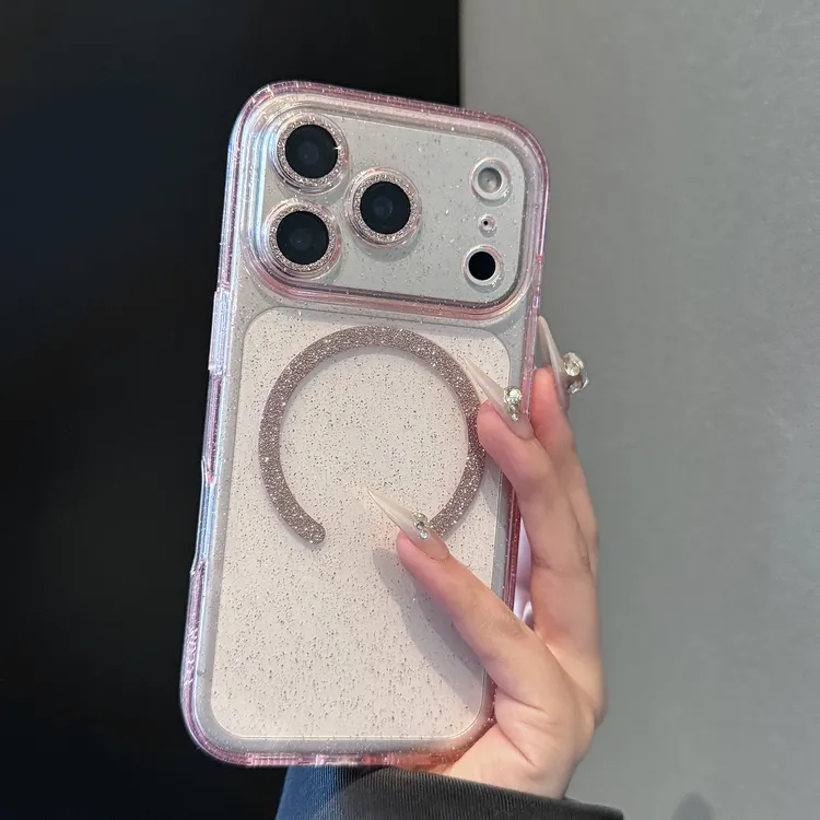 ins风轻奢适用于苹果17promax手机壳新款闪粉磁吸iPhone16promax 