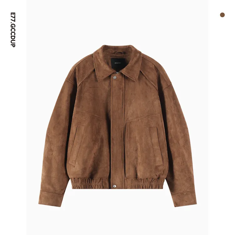 GCCDUPE77『摩登秋日栗』复古老钱美拉德摩登麂皮绒阔版夹克外套