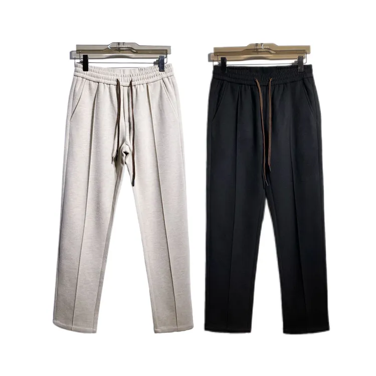 【奢潮定制】77699 冬季加厚高奢绒毛混纺立体剪裁简约高级休闲裤