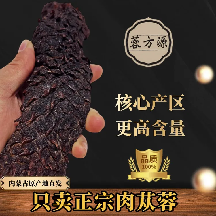阿拉善肉苁蓉切片沙漠人参中药材软质大芸自然晒可泡酒可干货黄精