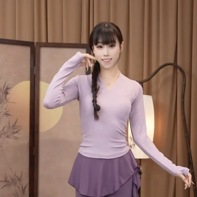 花棠秋冬加厚套指舞蹈练功服上衣