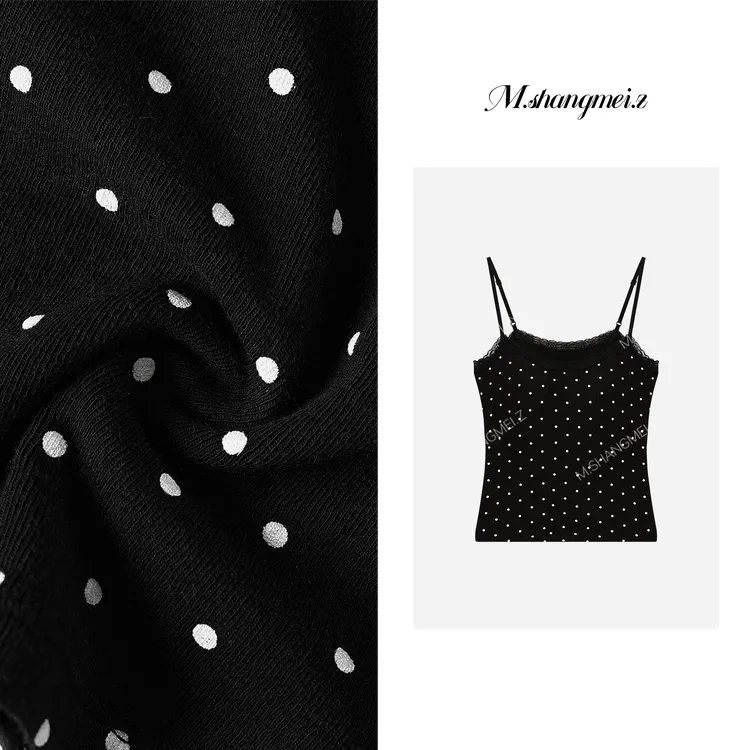 M.SHANGMEI.Z/沐熙【波点密语】美大哥针织时尚波点吊带X07T3600