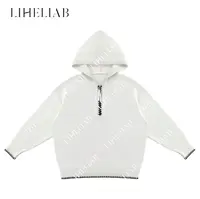 宝儿家 / 提花连帽毛衣 衣品提升器 显瘦宽松极简半拉链连帽毛衣