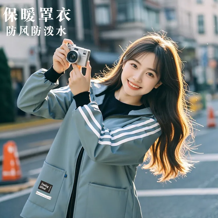 防水加绒罩衣成人长袖围裙家用厨房防污保暖工作服外穿加厚大褂女