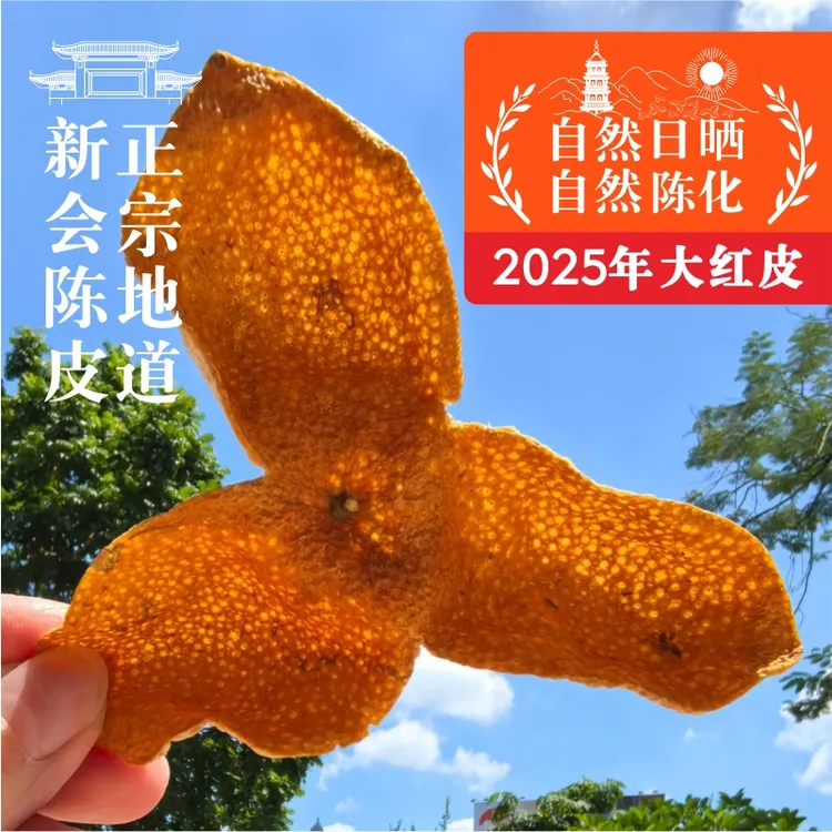 物象2025年圈枝正宗新会陈皮大红皮自然生晒干藏收藏自用新会陂皮