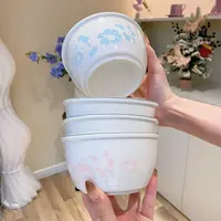 花团高颜值清新陶瓷碗碟套装釉下彩家用米饭碗碗盘碗新款餐具