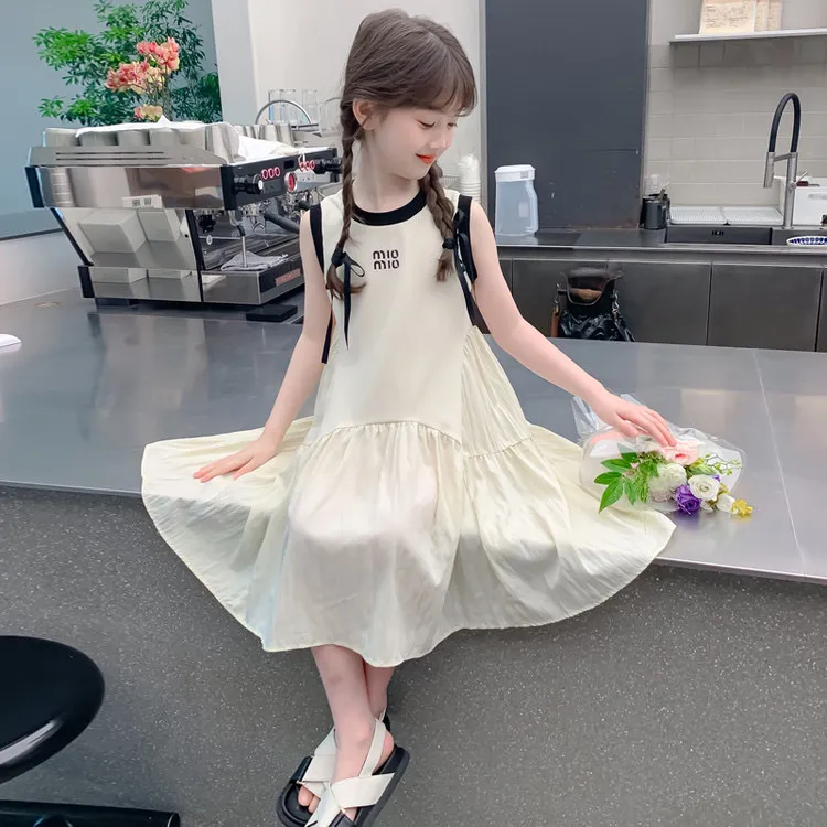 女童连衣裙夏季新款时尚洋气韩版纯色连衣裙（价格已开）