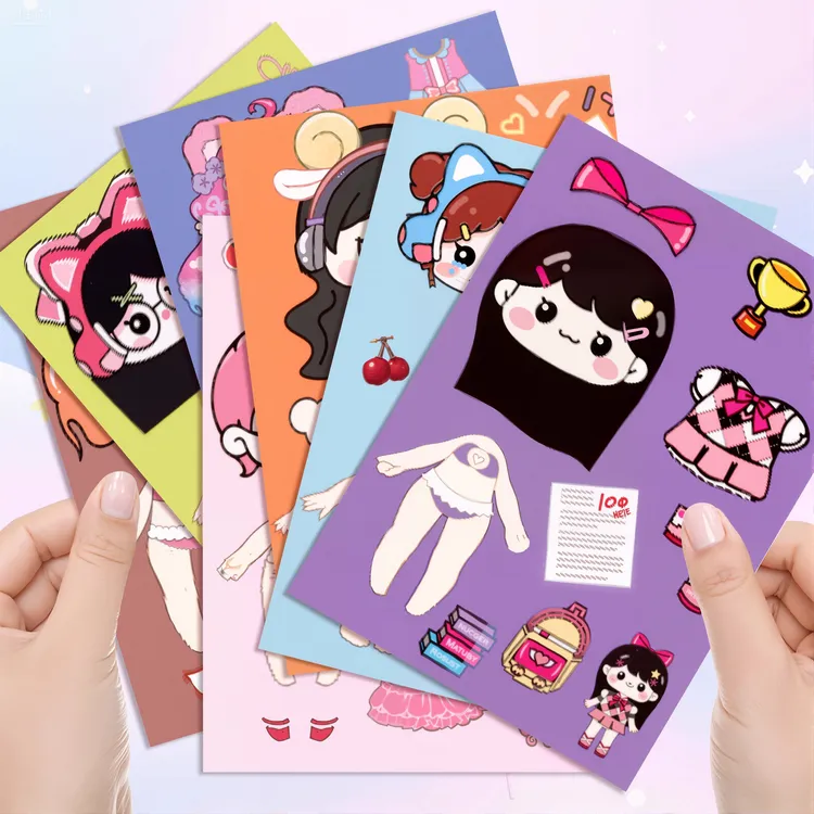 学霸学渣换装贴3-6岁儿童益智贴画网红款儿童玩具女童6-12岁爆款