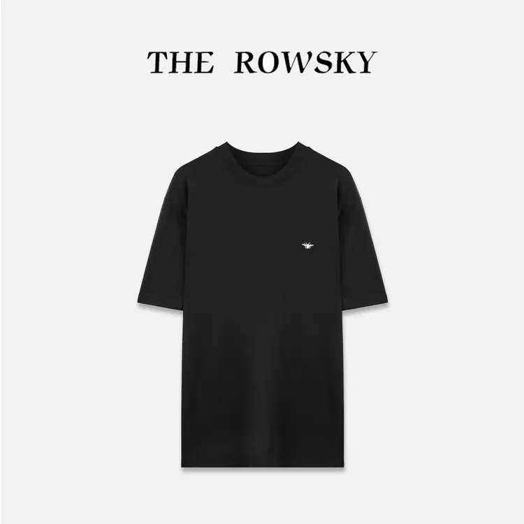 THE ROWSKY杨圣坤夏季男士蜜蜂刺绣埃及棉桑蚕丝短袖T恤SK2541280