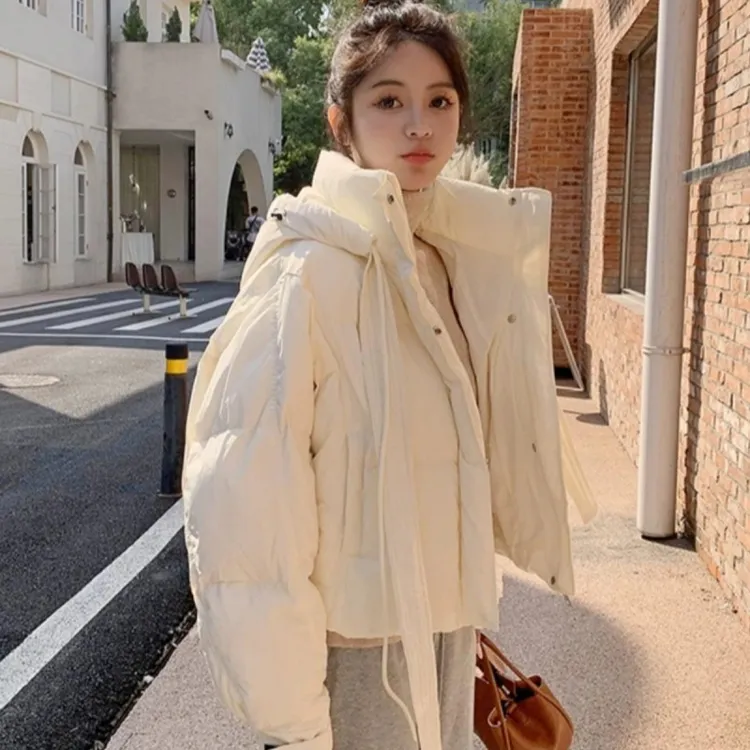 连帽2025年冬季新款羽绒棉服女短款时尚韩版设计感宽松棉衣加厚外