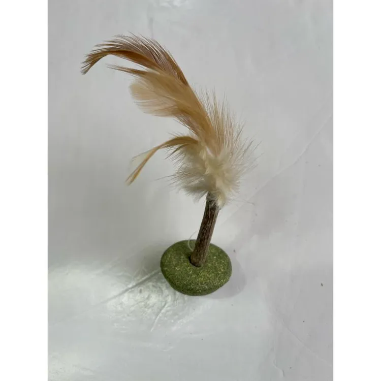 猫咪实木柄可替换头羽毛逗猫棒耐咬解闷磨牙神器