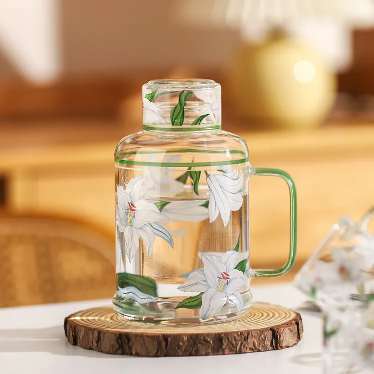 川岛屋冷水壶玻璃耐高温大容量凉水壶家用储水冷泡茶壶凉水杯套装